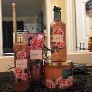 🌹 Bath & Body Works Rose 4-Piece Bundle — Fragrance Spray • Body Cream • Hand S